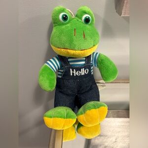 11” medium sized green frog plush toy brand new ret $59